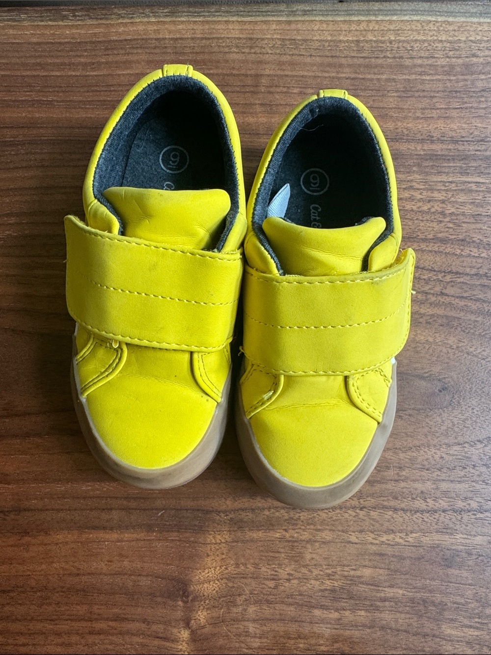 Cat & Jack Bright Yellow Velcro Kids Sneakers